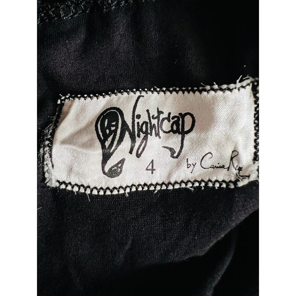 Nightcap Dixie Black and Metallic Silver Lace Sleeveless Knee High Dress Size 4 - Picture 10 of 12